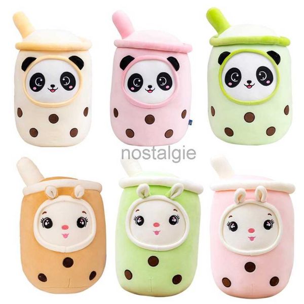 Vente en gros Kawaii peluche animaux en peluche petite taille dessin animé bulle tasse peluche jouets doux oreiller fraise panda lait thé coussin bébé cadeau t1013 240307