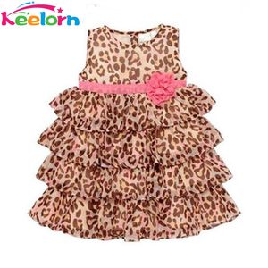 Vente en gros- Keelorn bébé fille vêtements 2017 nouvelle mode bébé fille imprimé léopard robe mignonne robes pour enfants vêtements pour enfants