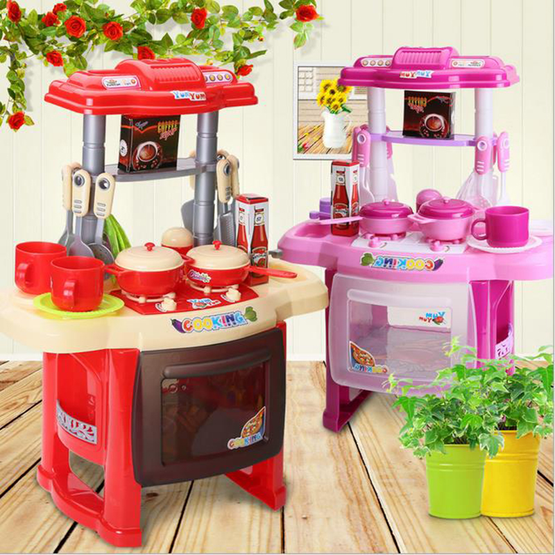 Grossist- barn kök set barn kök leksaker stora kök matlagning simulering modell lek leksak för flicka baby
