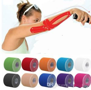 wholesale-Kinesio Tape Muscle Bandage Sports Kinesiology Tape Roll Elastic Adhesive Strain Injury Muscle Sticker Kinesiology Tape KKA4434