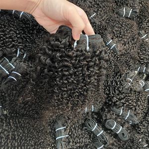 Groothandel Kinky Curly 100% RAW Remy Human Hair Bundels 3 stuks Top Kwaliteit Fashion WAVY Peruaanse Indain Cambodjaanse Braziliaanse Virgin Hair Extensions