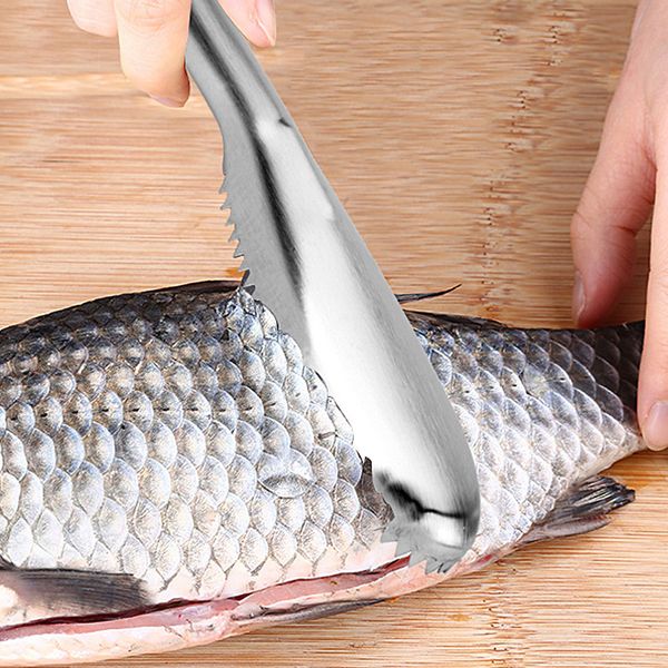 Outil de cuisine en gros grattoir à échelle en acier inoxydable élimination de l'échelle de rabotage du poisson créatif échelle de brossage des aliments de mer