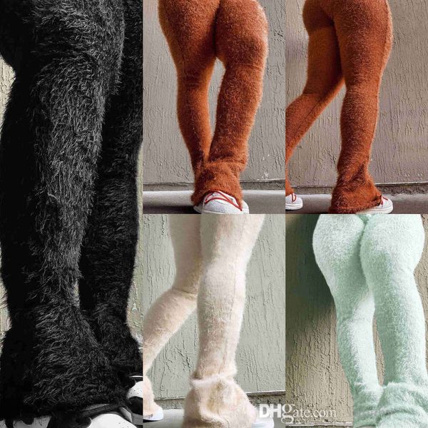 Pantalon évasé tricoté pour femme, Streetwear, couleur unie, taille haute décontractée, Legging, vente en gros, automne 2023
