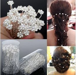 Groothandel Koreaanse stijl vrouwen bruiloft accessoires bruids parel haarspelden bloem kristal strass haar pins clips bruidsmeisje haar sieraden