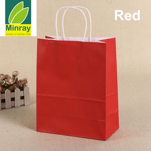 Sac en papier kraft en gros avec poignées idéal pour le shopping de marchandises au détail, fête, sacs-cadeaux de cuisson respectueux de l'environnement 22x11x28cm Fedex gratuit