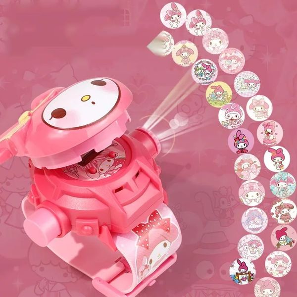 Venta al por mayor Kuromi Cinnamoroll Melody 24 tipos de relojes de proyección de patrón de dibujos animados Juguetes novedosos Juego para niños Playmate Regalo de vacaciones