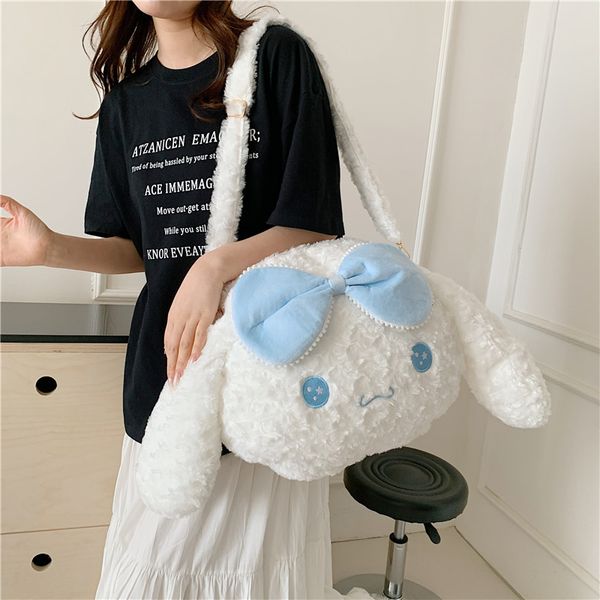 Bolsa de cara grande Kuromi Crossbody, bolsa de lujos, bolso de muñeca linda, bolsa grande diagonal de almacenamiento para niños