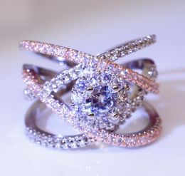 Groothandel Dame Victoria Weick Sieraden 925 Sterling Zilver gevuld Wit Sapphire Gem Zirconia Gold Women Wedding Engagement Merk Ring Gift