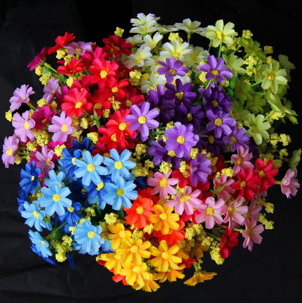 Gros bouquets de simulation LanJu de fleurs pour décorer les fleurs de soie Daisy pour le mariage le décor de la mariée bouquet de mariée