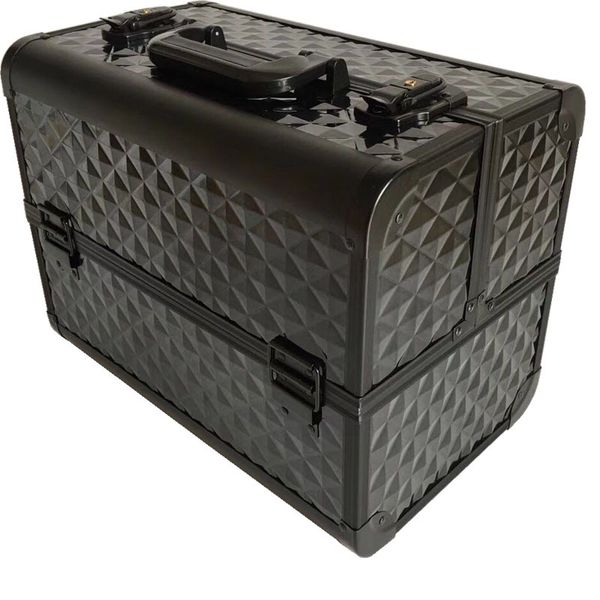 Mallette à cosmétiques cube d'eau de grande capacité, étui à cosmétiques multicouche portable pour tatouage, étui de rangement pour cosmétiques crocodile, vente en gros