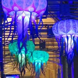 wholesale Large Inflatable LED Decoration Hanging Jellyfish Balloon for Party nightclub wedding stage