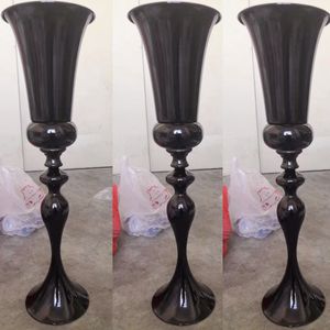 Grand Vase à fleurs en métal pour mariage, vente en gros, noir, centre de Table de luxe moderne, imake877