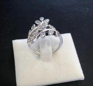 Anneau d'arbre de vie diamant CZ à feuilles de gros avec boîte d'origine pour réel 925 bijoux en argent sterling femelle Retro Ring4455491