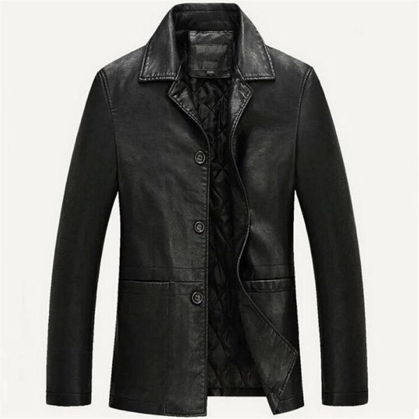 Veste en cuir pour hommes en gros-veste hommes printemps automne doux PU moto Jaqueta Couro Masculin Bomber manteau de fourrure en daim 4XL1