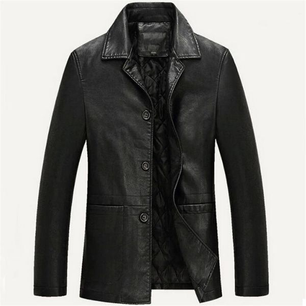 Vente en gros - Veste en cuir Hommes Printemps Automne Doux PU Moto Jaqueta Couro Masculin Bomber Veste Faux Cuir Manteau De Fourrure En Daim 4XL