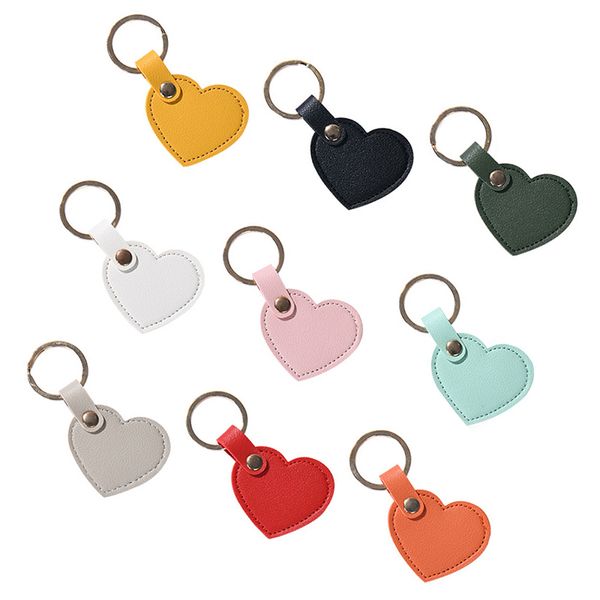 Gros porte-clés en cuir bricolage coeur porte-clés pendentif voiture porte-clés fille sac décoration cadeau porte-clés