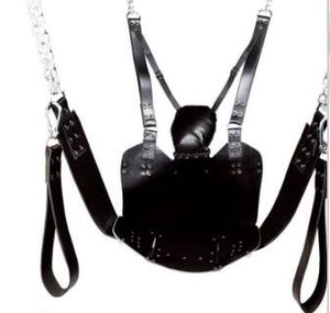 Groothandel lederen seksmeubels Love Swing Black Fetish Heavy Adult Swing Sling Restraints D-ringen Stoelmeubels Beste kwaliteit