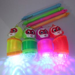 Groothandel led verlichte speelgoed kinderen kinderen lichtgevende speelgoed cartoon stijl regenboog ring lantaarn gloeiende kerstcadeau 12 stks / partij