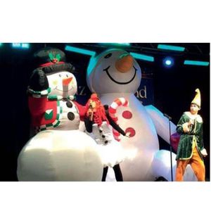wholesale Décorations de Noël lumineuses LED 6 m 20 pieds ornements de bonhomme de neige gonflable géant en plein air femme de neige cour accessoires de jardin