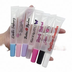 wholesale Lg Slim 15 ml Lip Gloss Tubes à presser Bouteilles de brillant à lèvres Logo personnalisé Rouge à lèvres Baume à lèvres Ctainers Emballage cosmétique y9LF #