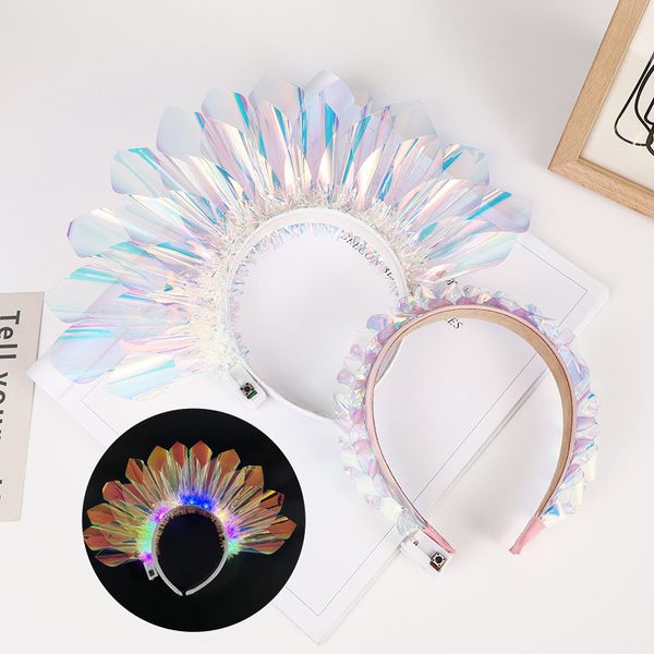 Fiesta de banda para la cabeza de cabeza de cabello brillante LED de Light Up Band de la corona brillante para damas y niñas 10pcs/