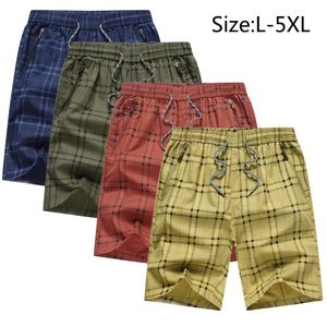 Sourts de mode lâche en gros pur 100% coton décontracté 4 Couleurs Plaid Vêtements de plage Shorts hommes 240409