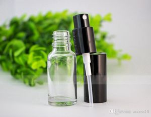 Vente en gros Lot Bouteilles en verre Spray 10ml 15ml 20ml 30ml 50ml 100ml Parfum de Verre Bouteille Rechargeables Atomiseur Avec Noir Vaporiser Cap