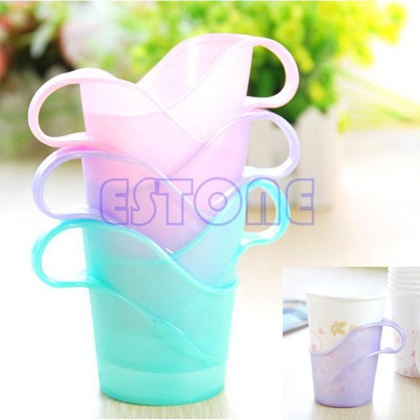 Mats Pads Wholesale- Lovely 6Pcs Plastic Jetable Paper Cup Mug Holder Heat Cold Insulation1