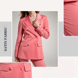 Suisses de femme de mode européennes et américaines en gros ensemble Suisse de dame de mode européenne et américaine Satin Satin personnalisé Sexy Luxury Blazer Pant pour les femmes