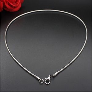 Precio bajo al por mayor 1 MM Collar de cadena de serpiente de acero inoxidable 18-24 pulgadas Joyería de moda para hombres y mujeres Puede personalizar más tamaño Envío gratis