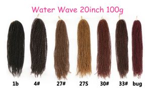 Extensions de cheveux Freetress Vague d'eau Extensions de cheveux synthétiques tress gratuits Extensions de cheveux synthétiques au crochet de 20 pouces Cheveux de tressage synthétique marley pour les femmes noires