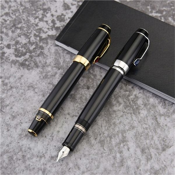 Wholesale Luxurs Black / Blue Exten-Retract Fountain Pen School Office Stationery Promotion Promotion Calligraphy Ink Styd Not Box