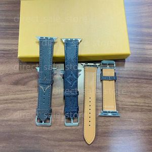 Groothandel Luxe Apple Watch Band 38 40 41 42 44 45 49 mm L Flower Leather Works Strap Polsband voor IWatch 8 7 6 5 4 SE Designer Watchbands B7635T