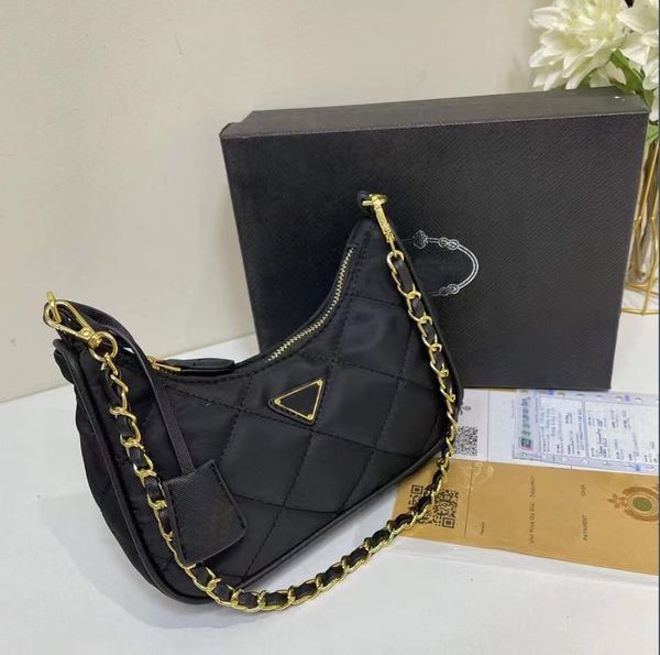 Bolso de hombro de nailon de diseñador de lujo al por mayor, bolsos de mensajero de alta calidad para mujer, bolso de cadena de moda, billetera de dama más vendida, envío gratis