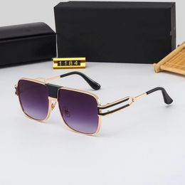 groothandel luxe designer zonnebrillen voor mannen vrouwen pilot zonnebril hoge kwaliteit 1227 Klassieke mode Adumbrale brillen accessoires lunettes de soleil met etui