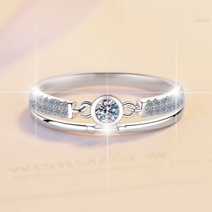 Groothandel luxe mode 925 sterling zilveren moissanite ring sieraden vrouwelijke bruidsverlovingstrouwringen voor vrouwen