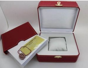 Gros Montre Rouge Boîte Nouveau Carré Rouge Boîte D'origine Pour Montres Boîte Avec Livret Carte Étiquettes Et Papiers En Anglais De Haute Qualité