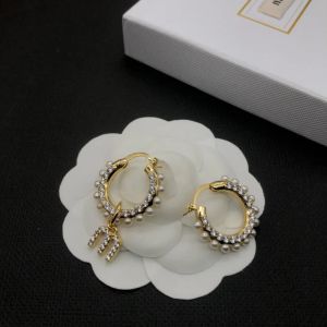 Boucles d'oreilles de luxe en perles pour femmes, marque de mode MI U, or, argent, bijoux cadeau de fête de mariage, vente en gros