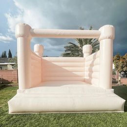 wholesale Macaron couleur commerciale Bounce House Mariage Gonflable Blanc Château Gonflable coloré plein PVC cavalier Maisons Videur Combo avec ventilateur Pour Enfants Adultes-C