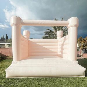 wholesale Macaron couleur commerciale Bounce House Mariage Gonflable Blanc Château Gonflable coloré plein PVC cavalier Maisons Videur Combo esprit