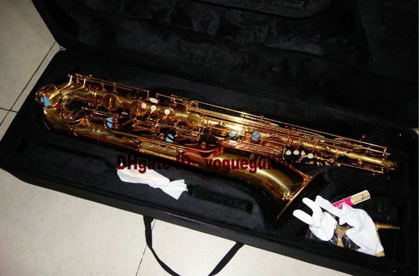 Al por mayor-HECHO EN CHINA NUEVO Envío gratis color dorado Mark Mk Low Bari Baritone Saxofón Saxofón