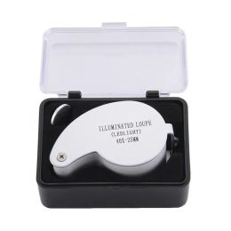 Groothandel Vergrootglas Loupe 40X 25mm 40X25mm 40x25 Juwelier LED Licht Glas Vergrootglas groothandel Dropshipping Nieuwe LL LL