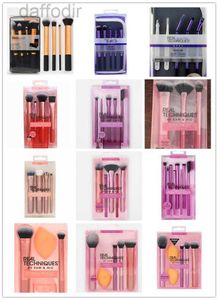 Collection de pinceaux de maquillage en gros, véritables pinceaux de maquillage essentiels pour le visage et les yeux, ensemble de 3/4/5 pièces, fard à paupières, poudre, fond de teint, cosmétiques, kits d'outils appliqués 240308