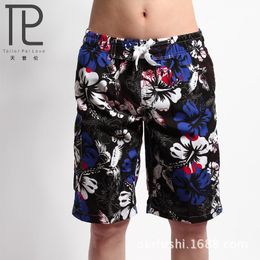 Groothandel-mannelijke snel droge zilveren bloemen boardshorts mid taille heren strand boardshorts korte bermudas masculina de marca surf sportbroek