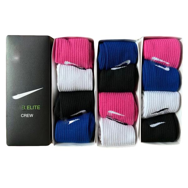 wholesale hombre negro blanco gancho baloncesto fútbol fútbol calcetines deportivos caja de embalaje moda hip hop calcetines de élite calcetines de regalo de vacaciones de navidad