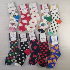 Venta al por mayor, calcetines felices unisex de algodón con puntos cuadrados, calcetines felices de colores de alta calidad, calcetines de regalo felices unisex