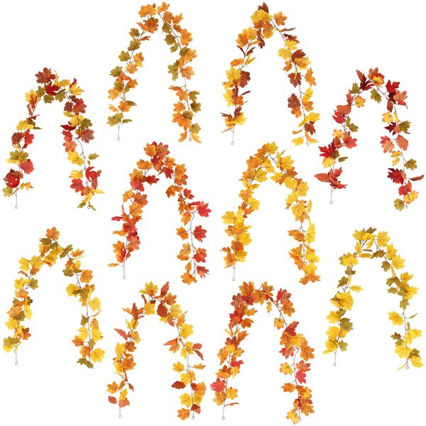 Vin de feuilles d'érable en gros vignes suspendues Garland Maple d'automne artificielle laisse la décoration de Garland Thanksgiving pour la fête de cheminée de mariage à la maison