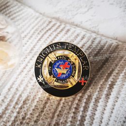 Groothandel Masonic Revers Pins Badge Mason Freemason Vergulde "Knights Templar" BLM27