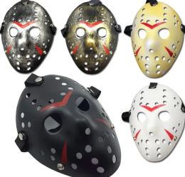 Groothandel Maskerade Maskers Jason Voorhees Masker Vrijdag de 13e Horrorfilm Hockey Masker Scary Halloween Kostuum Cosplay Plastic Party Maskers