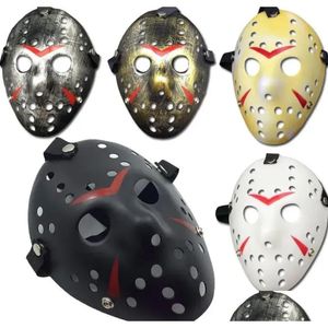 Masques de mascarade en gros Jason Voorhees Masque Vendredi 13 Film d'horreur Hockey Effrayant Halloween Costume Cosplay Fête en plastique Dr Dhy62